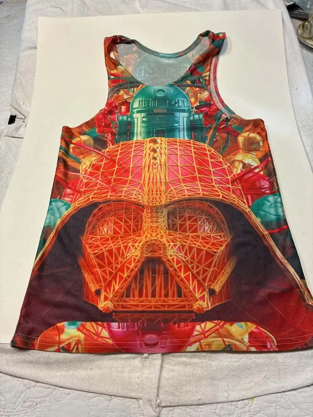 Star Wars Darth Vader Graphic Wireframe Design Racerback Tank Top